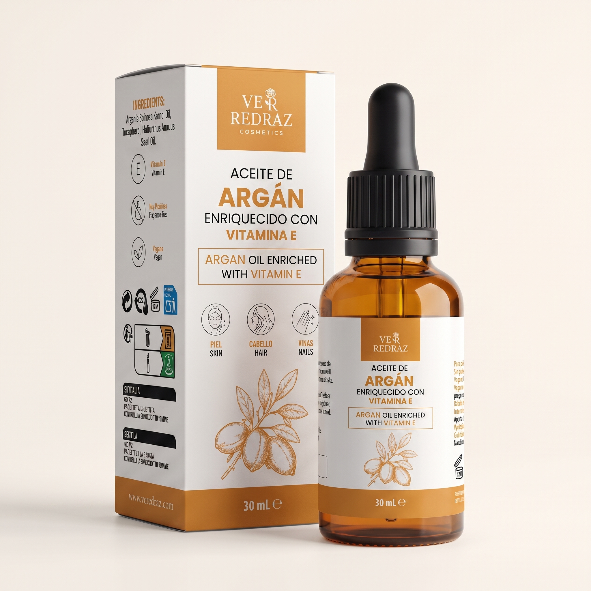 Argan Oil enriched with Vitamin E — Nourishing facial and hair oil